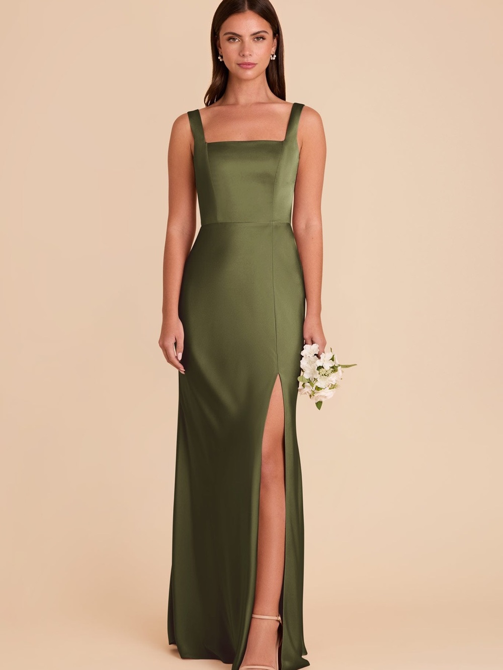 Birdy Grey Olive Green (Martini) Satin Bridesmaid Dress